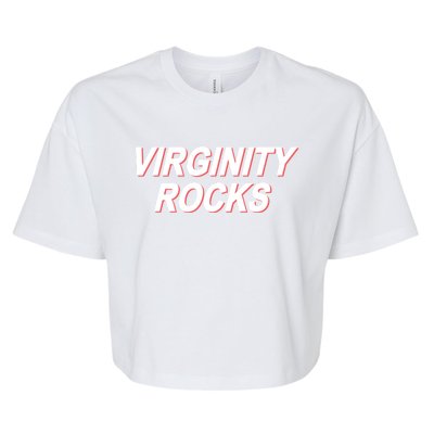 Virginity Rocks Heather Bella+Canvas Jersey Crop Tee