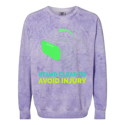 Virtual Reality Hazard Vr Stay Clear To Avoid Injury Colorblast Crewneck Sweatshirt