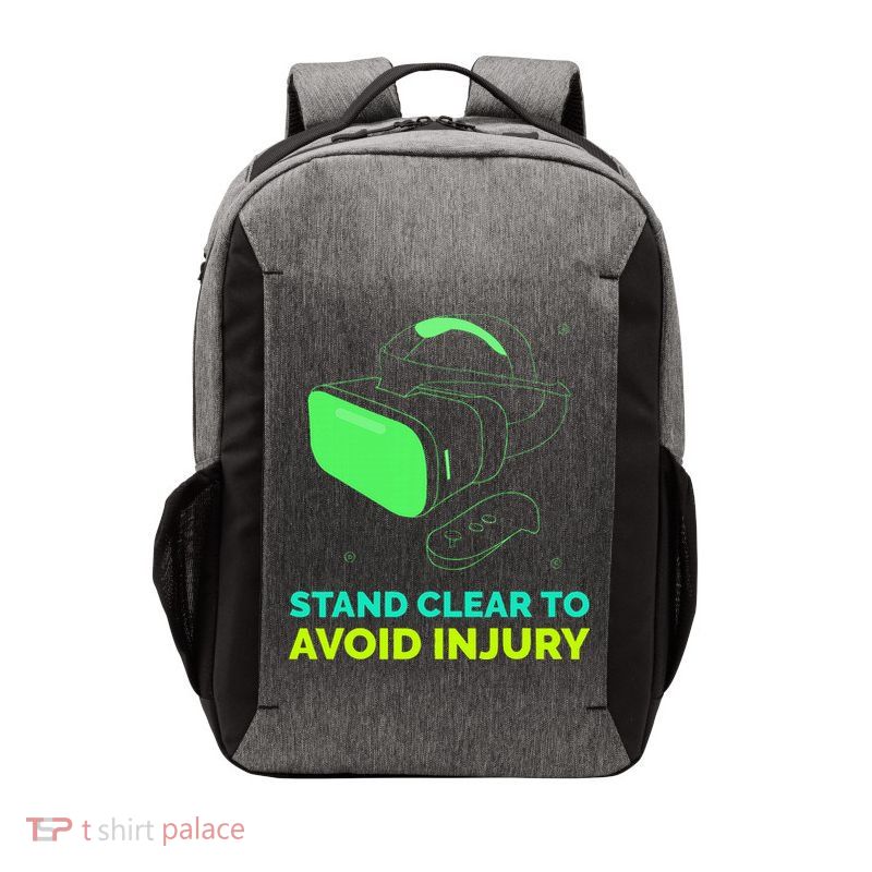 Virtual Reality Hazard Vr Stay Clear To Avoid Injury Vector Backpack