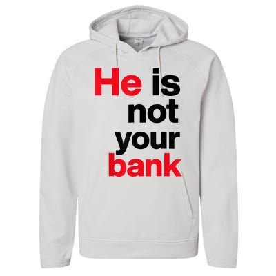 Vintage Retro He Is Not Your Bank Performance Fleece Hoodie