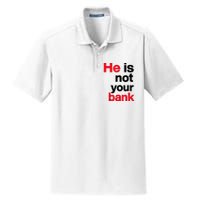 Vintage Retro He Is Not Your Bank Dry Zone Grid Polo