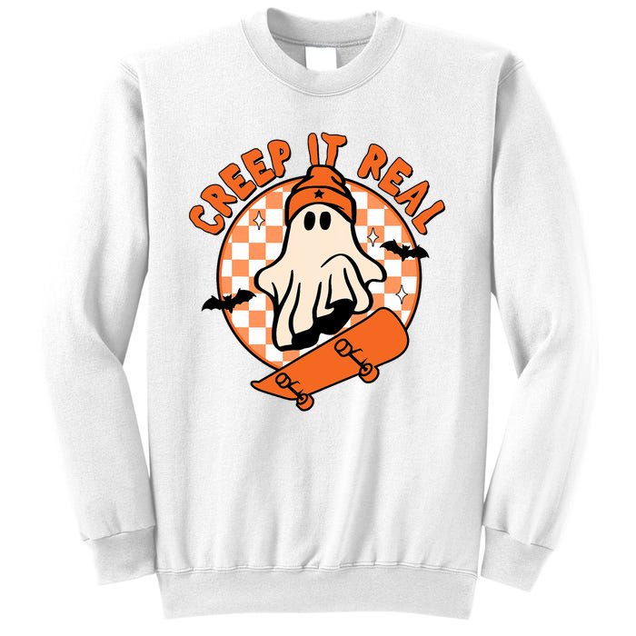 Vintage Retro Halloween Creep It Real Ghost Boy Fall Season Sweatshirt