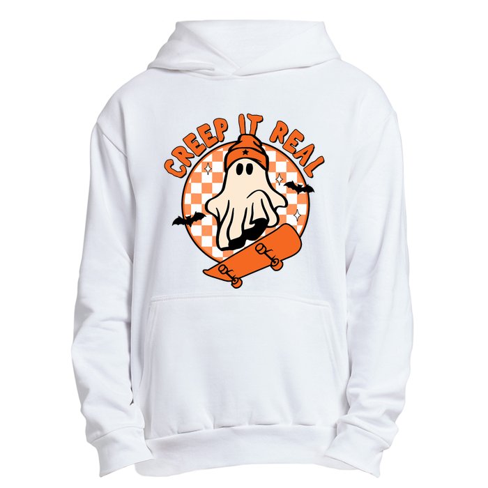 Vintage Retro Halloween Creep It Real Ghost Boy Fall Season Urban Pullover Hoodie