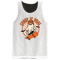 Vintage Retro Halloween Creep It Real Ghost Boy Fall Season Mesh Reversible Basketball Jersey Tank