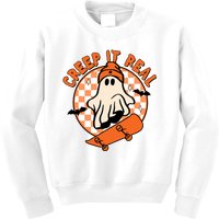 Vintage Retro Halloween Creep It Real Ghost Boy Fall Season Kids Sweatshirt