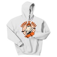 Vintage Retro Halloween Creep It Real Ghost Boy Fall Season Kids Hoodie