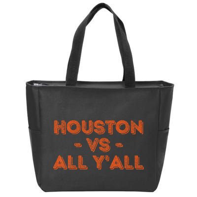 Vintage Retro Houston Vs All Yall Zip Tote Bag
