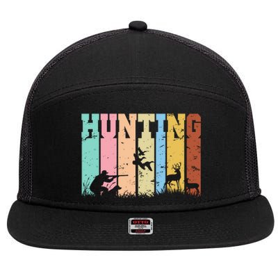 Vintage Retro Hunting Hunter 7 Panel Mesh Trucker Snapback Hat