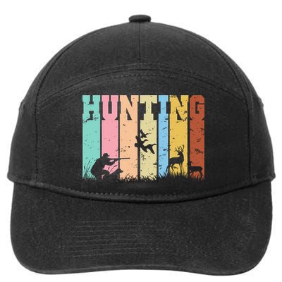 Vintage Retro Hunting Hunter 7-Panel Snapback Hat