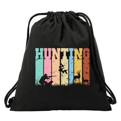 Vintage Retro Hunting Hunter Drawstring Bag