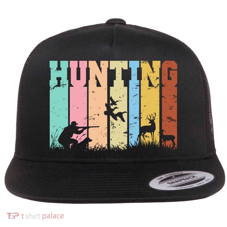 Vintage Retro Hunting Hunter Flatbill Hat