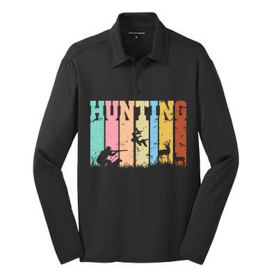 Vintage Retro Hunting Hunter Silk Touch Performance Long Sleeve Polo