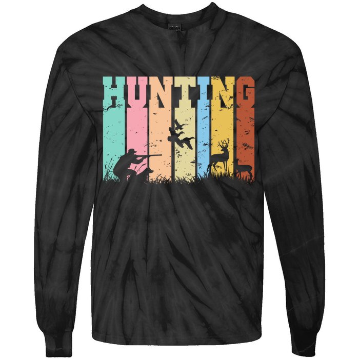 Vintage Retro Hunting Hunter Tie-Dye Long Sleeve Shirt