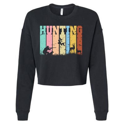 Vintage Retro Hunting Hunter Cropped Pullover Crew