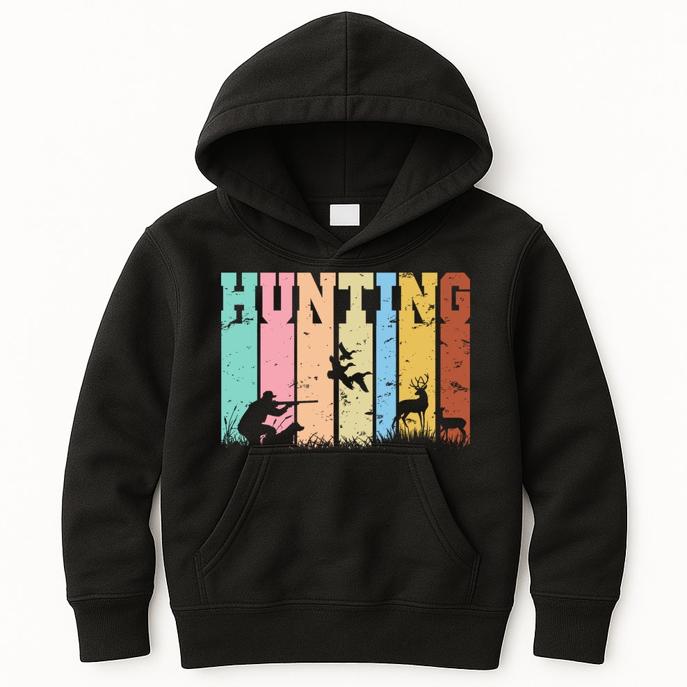 Vintage Retro Hunting Hunter Kids Hoodie