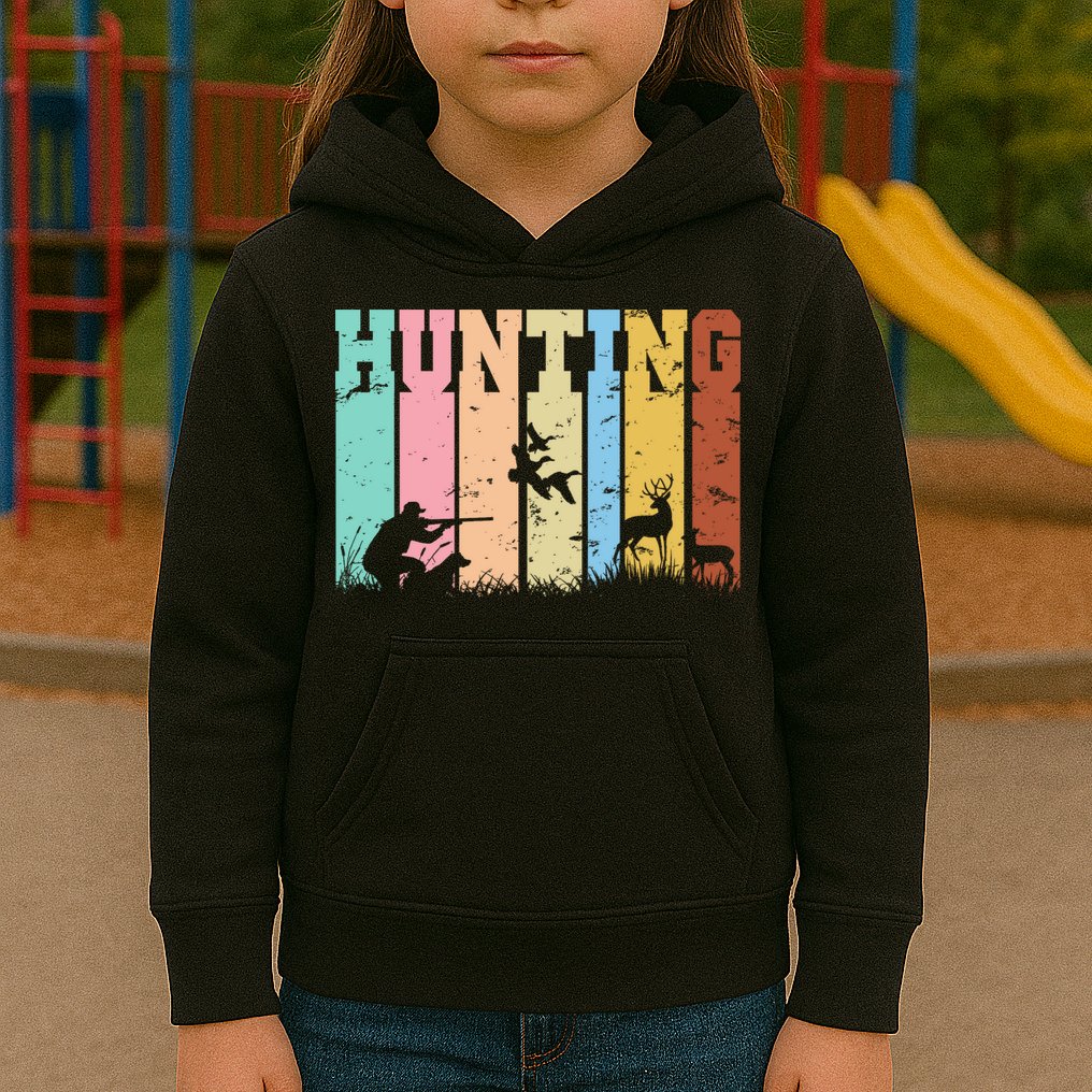 Vintage Retro Hunting Hunter Kids Hoodie