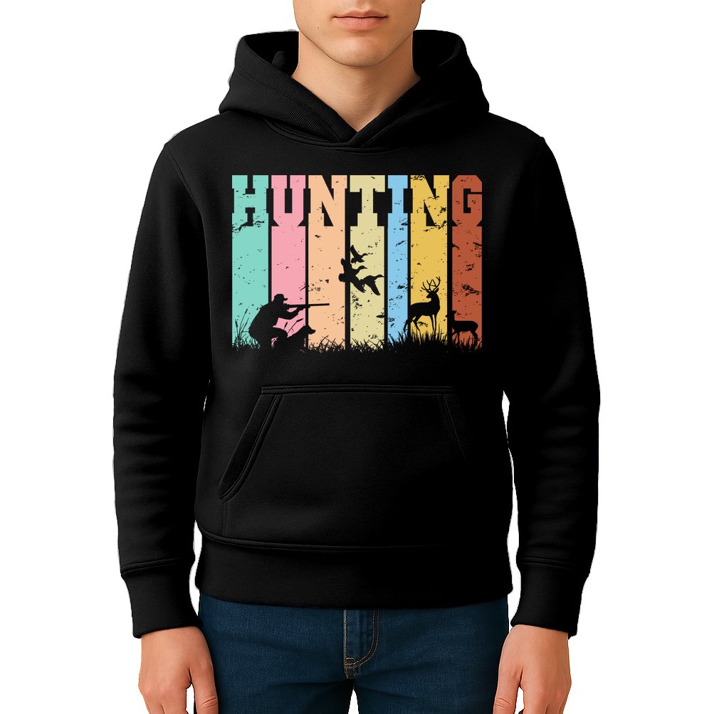 Vintage Retro Hunting Hunter Kids Hoodie
