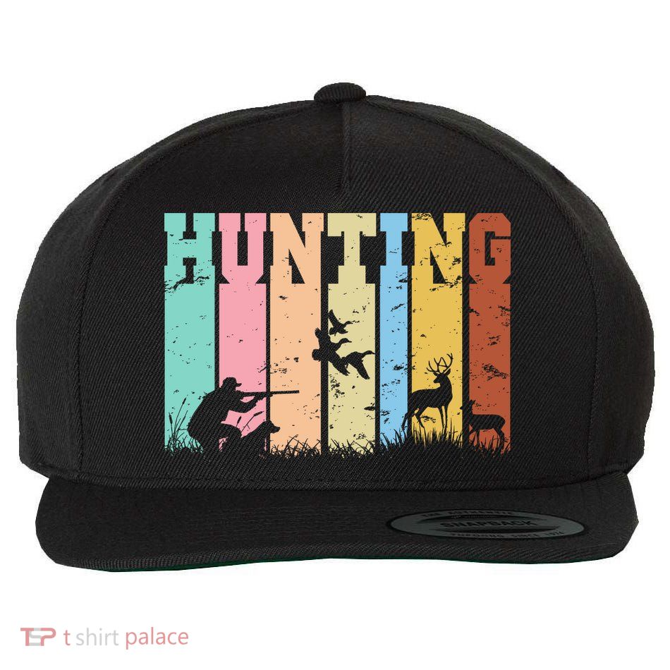 Vintage Retro Hunting Hunter Wool Snapback Cap
