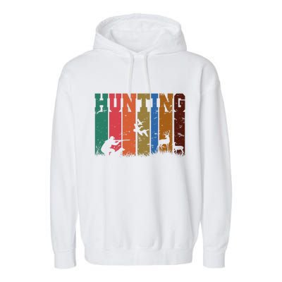 Vintage Retro Hunting Hunter Garment-Dyed Fleece Hoodie