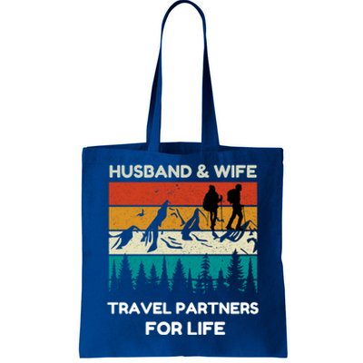 Vintage Retro Hiking Camping Couples Hiker Camp Partners Great Gift Tote Bag