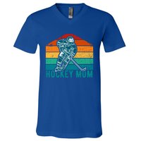 Vintage Retro Hockey Mom Gift V-Neck T-Shirt