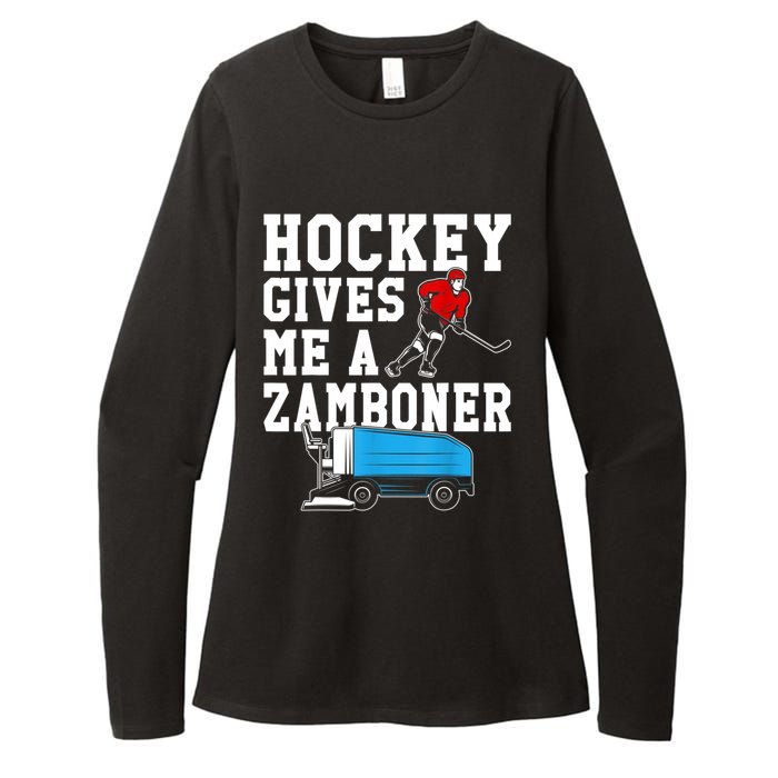 Vintage Retro Hockey Gives Me A Zamboner Hockey Womens CVC Long Sleeve Shirt