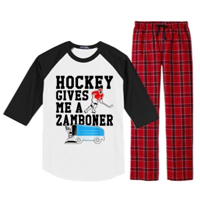 Vintage Retro Hockey Gives Me A Zamboner Hockey Raglan Sleeve Pajama Set