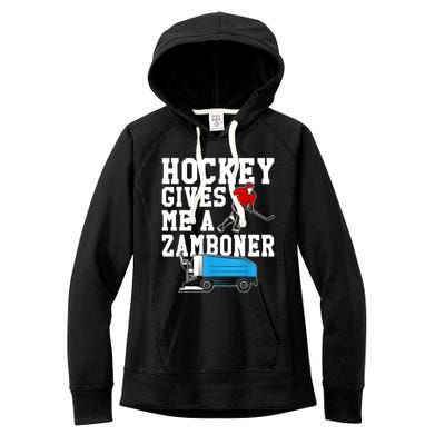 Vintage Retro Hockey Gives Me A Zamboner Hockey Women's Fleece Hoodie