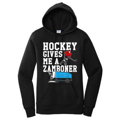 Vintage Retro Hockey Gives Me A Zamboner Hockey Women's Pullover Hoodie