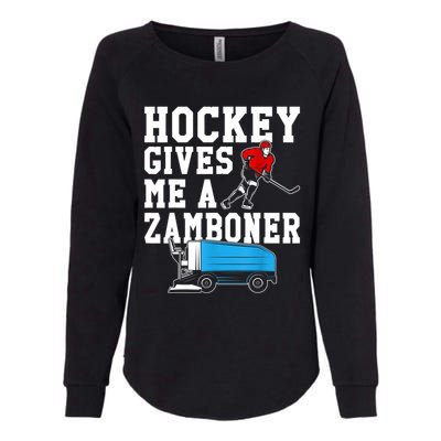 Vintage Retro Hockey Gives Me A Zamboner Hockey Womens California Wash Sweatshirt