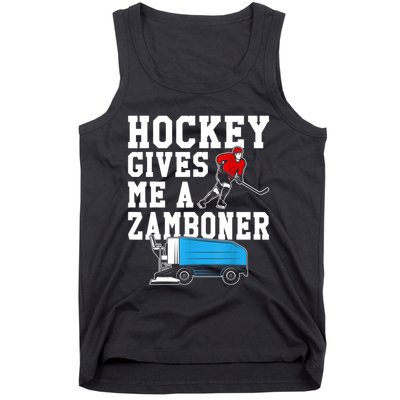 Vintage Retro Hockey Gives Me A Zamboner Hockey Tank Top