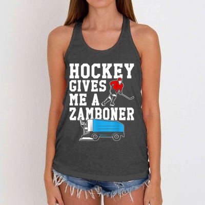 Vintage Retro Hockey Gives Me A Zamboner Hockey Women's Knotted Racerback Tank