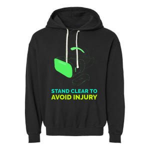 Virtual Reality Hazard Vr Stay Clear To Avoid Injury Garment-Dyed Fleece Hoodie