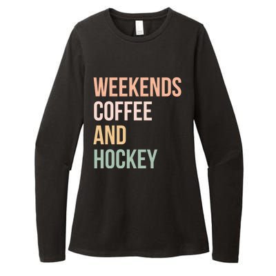 Vintage Retro Hockey Lover Funny Gift Weekends Coffee And Hockey Gift Womens CVC Long Sleeve Shirt