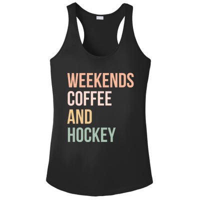 Vintage Retro Hockey Lover Funny Gift Weekends Coffee And Hockey Gift Ladies PosiCharge Competitor Racerback Tank