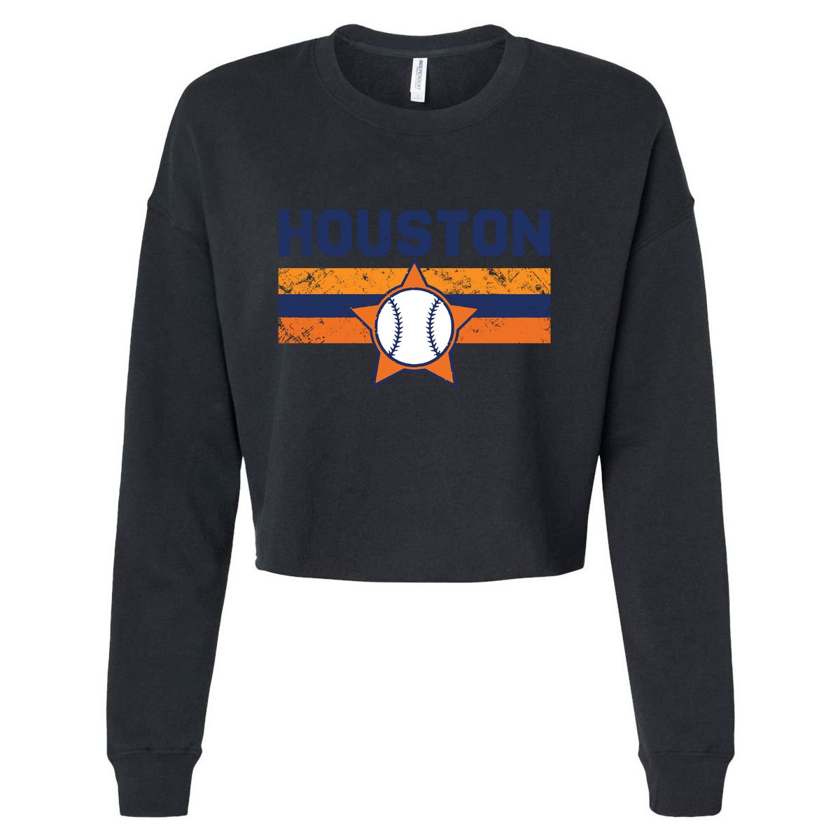 Vintage Retro Houston Texas Vintage Texas Houston Cropped Pullover Crew