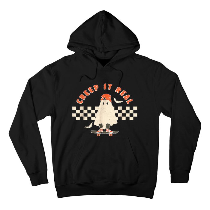 Vintage Retro Halloween Creep It Real Ghost Fall Season Hoodie