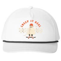 Vintage Retro Halloween Creep It Real Ghost Fall Season Snapback Five-Panel Rope Hat