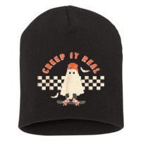 Vintage Retro Halloween Creep It Real Ghost Fall Season Short Acrylic Beanie