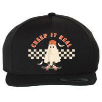 Vintage Retro Halloween Creep It Real Ghost Fall Season Wool Snapback Cap