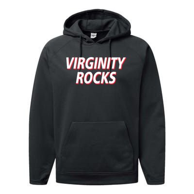 Virginity Rocks Heather Performance Fleece Hoodie