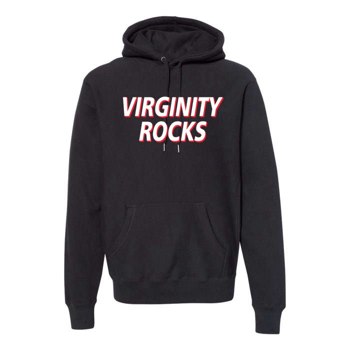 Virginity Rocks Heather Premium Hoodie