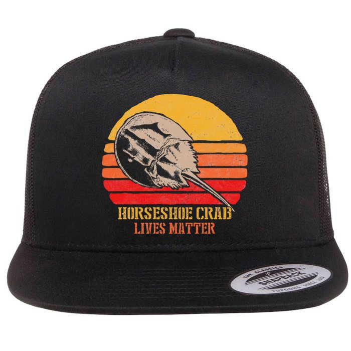 Vintage Retro Horseshoe Crab Lives Matter Flat Bill Trucker Hat