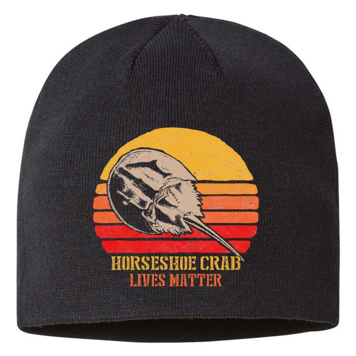 Vintage Retro Horseshoe Crab Lives Matter Sustainable Beanie