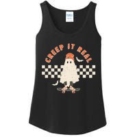 Vintage Retro Halloween Creep it real Ghost Fall Season Ladies Essential Tank