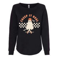 Vintage Retro Halloween Creep it real Ghost Fall Season Womens California Wash Sweatshirt