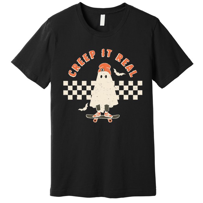 Vintage Retro Halloween Creep it real Ghost Fall Season Premium T-Shirt