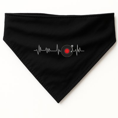 Vinyl Record Heartbeat Retro Music Vintage Disc Jockey USA-Made Doggie Bandana