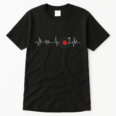 Vinyl Record Heartbeat Retro Music Vintage Disc Jockey Tall T-Shirt