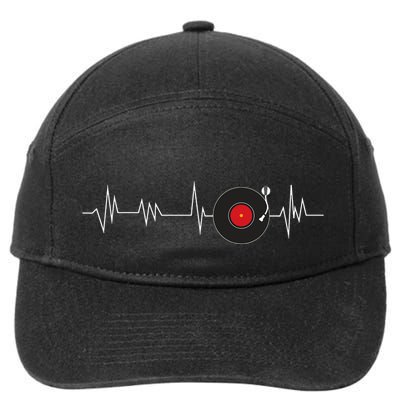 Vinyl Record Heartbeat Retro Music Vintage Disc Jockey 7-Panel Snapback Hat